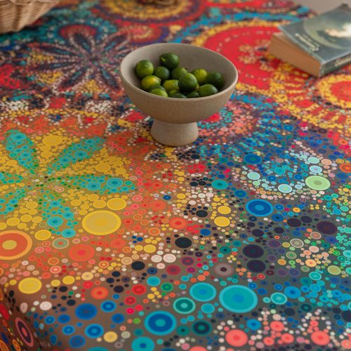 Erbnaryx Boho Tablecloth for Square Tables,Fringed Edges with Geometric Pattern Tablecloths,Farmhouse Floral Table Cover Cloth Decorative for Kitchen Dining Room,59"x 102"