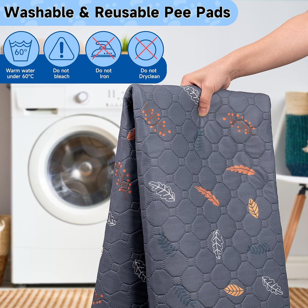 Sunheir Washable Dog Pee Pads - Heavy Absorbency, Waterproof & Non-Slip | Grey, 2-Pack for Potty Training