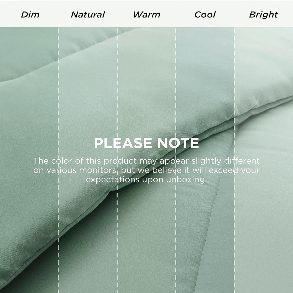 Bedsure Comforter Duvet Insert - All-Season Quilted Down Alternative Blanket, Sage Green, Full 86 x 82 Inches