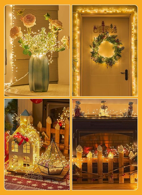 Flowing Fairy Lights - 10FT 388LED Twinkle String Lights | 14 Modes, Waterproof Indoor Decor, Warm White
