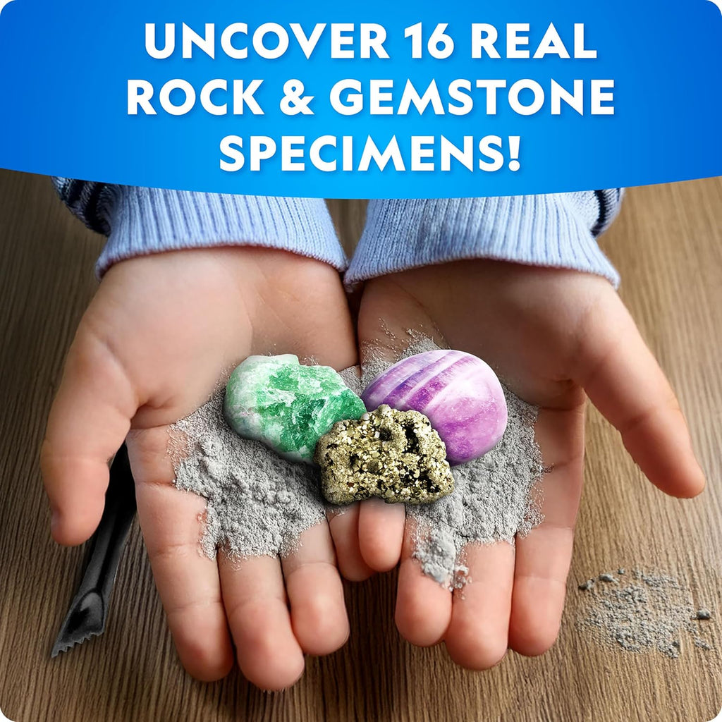 National Geographic Ultimate Space Gemstone Dig Kit - 8 Planet-Shaped Bricks with 16 Real Gemstone Specimens for Kids