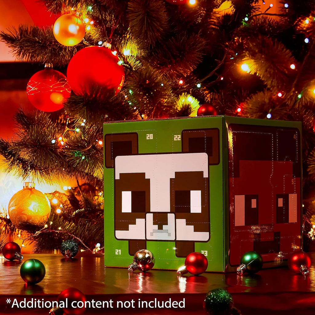 Minecraft Advent Calendar 2025 - 24 Fun Items Including Keychains, Pens & Notebooks | Green Cube Gamer Gift