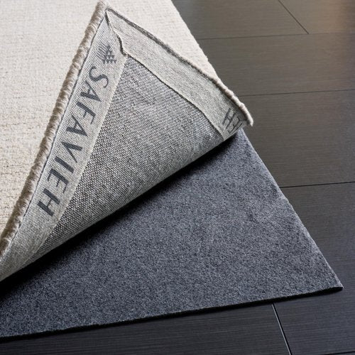 SAFAVIEH Dual Surface Large Rug Pad – 9' x 12', 1/8" Thick, Felt + Rubber, Non-Slip, Durable & Machine Washable for Hard Floors & Carpet, Grey