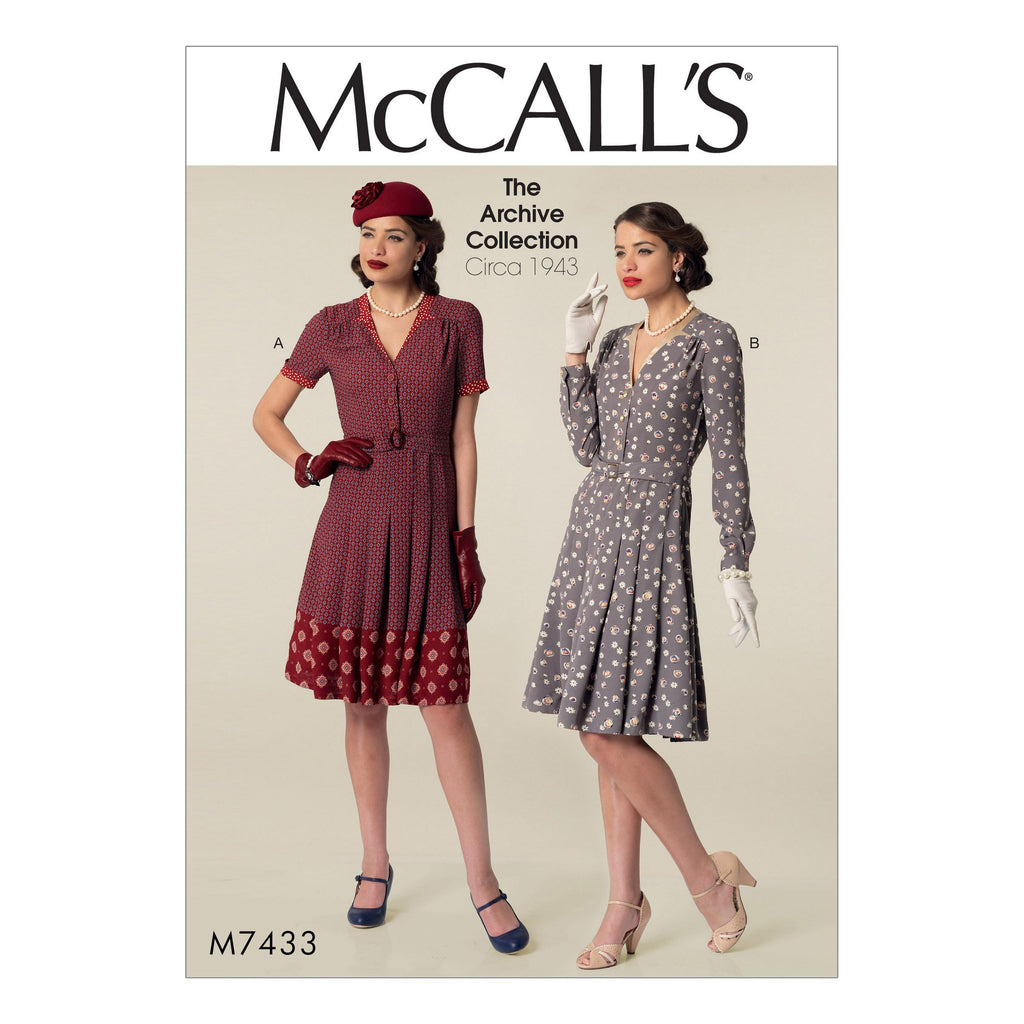 McCall's Patterns Misses' Inverted Notch-Collar Shirtdresses and Belt