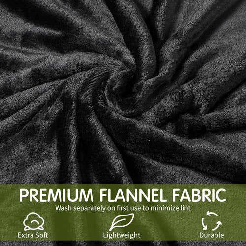 Toulite 24 Pcs Bulk Flannel Fleece Blankets for Homeless Donations Cozy Fleece Throw Blankets Winter Throw Blanket Bulk for Donations Bed Couch Sofa Home Camping Wedding Gifts(Black,50x60 Inch)