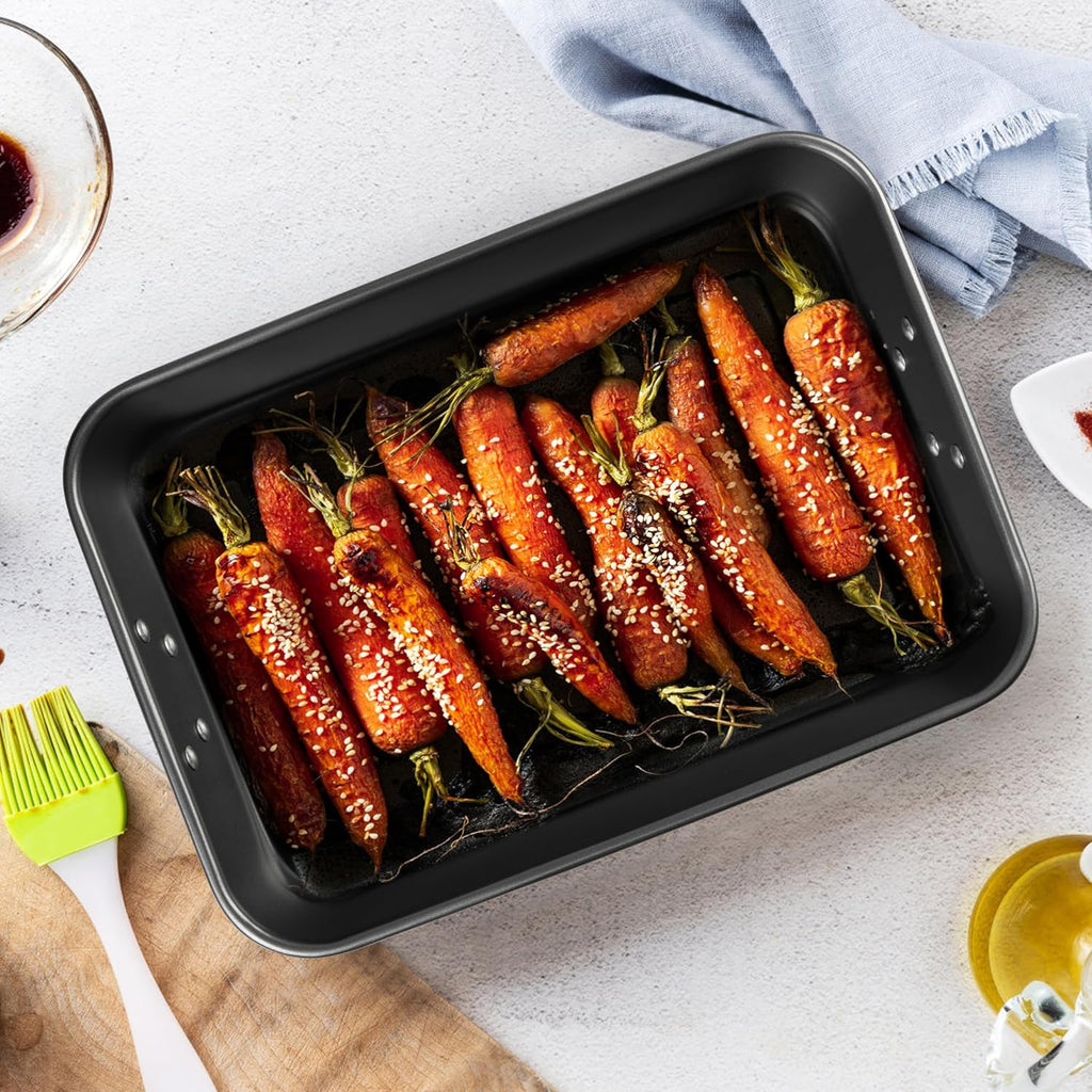 Tiawudi Lasagna Pan - Nonstick Rectangular Bakeware with Handles | 15x10x3 Inch Heavy-Duty Roasting Dish