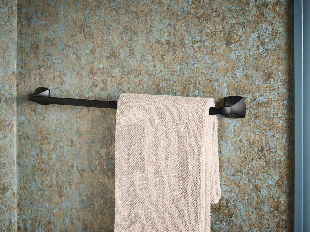 Moen Voss Matte Black Towel Bar, YB5118BL