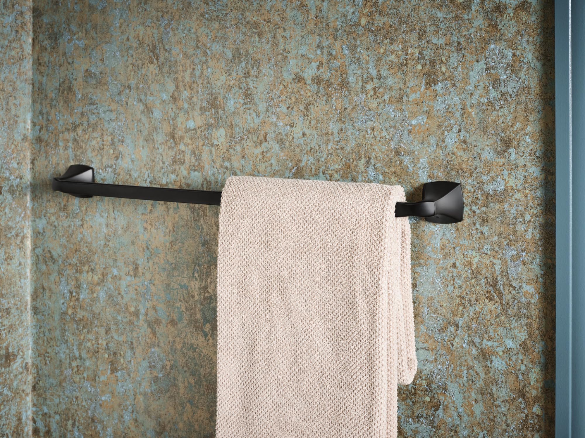 Moen Voss Matte Black Towel Bar, YB5118BL