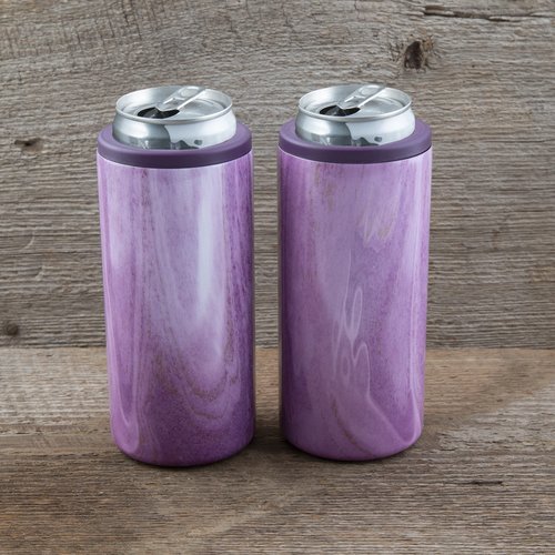 CAMBRIDGE Purple 2 Pack Geode Decal Insulated Slim Can Coolers