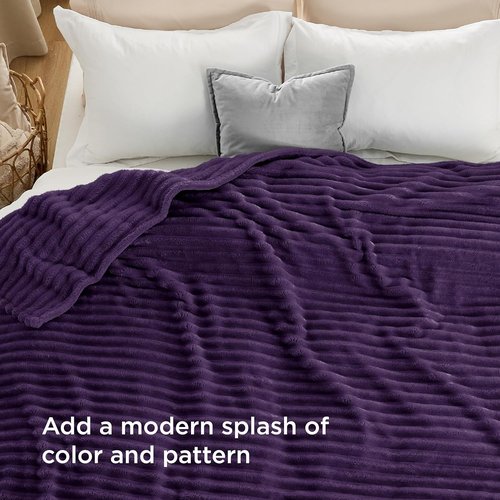 Bedsure GentleSoft California King Size Blanket - Cozy Purple Fleece Throw for Women, 102x96 Inches