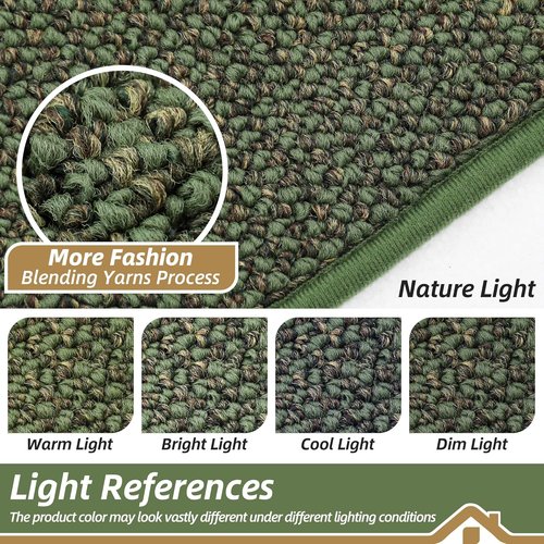 BEQHAUSE Dirt Trapper Door Mat - Non-Slip, Washable, Absorbent Welcome Mat | 24" x 36", Green