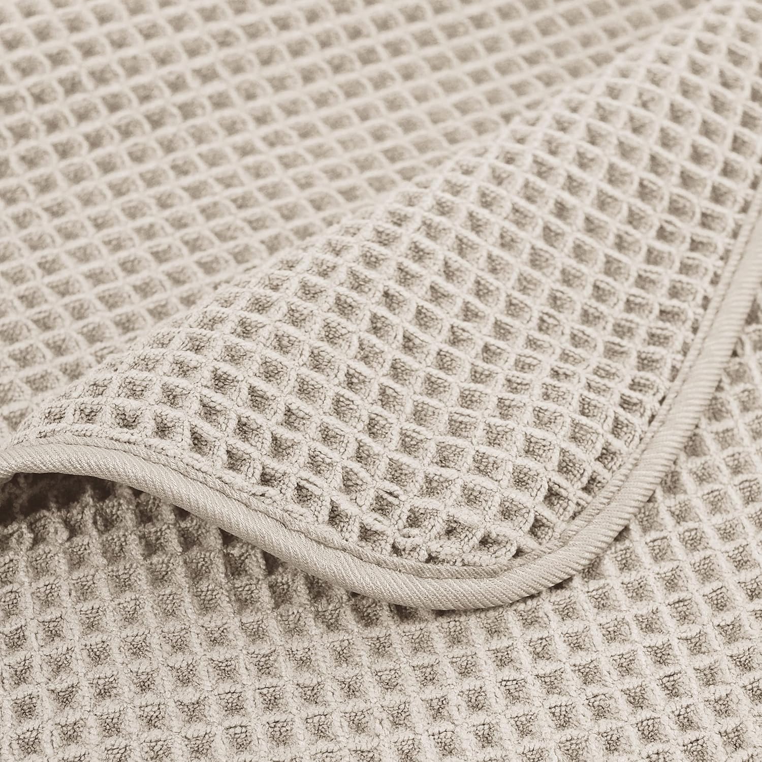 POLYTE Microfiber Bath Towels - Oversize Quick Dry, Lint-Free, 60 x 30 in, 4 Pack | Waffle Weave