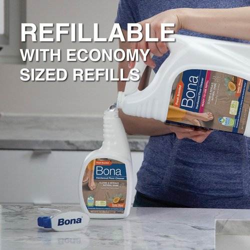 Bona Hardwood Floor Cleaner Spray - Residue-Free Solution in Cedar Wood Scent - 32 fl oz (Pack of 2)