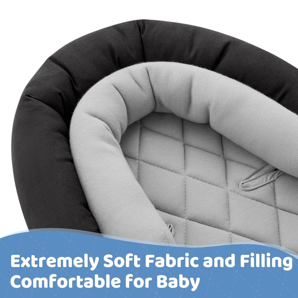 Pro Goleem Infant Car Seat Head Support - Soft 2-in-1 Insert for Newborns | Gray & Black