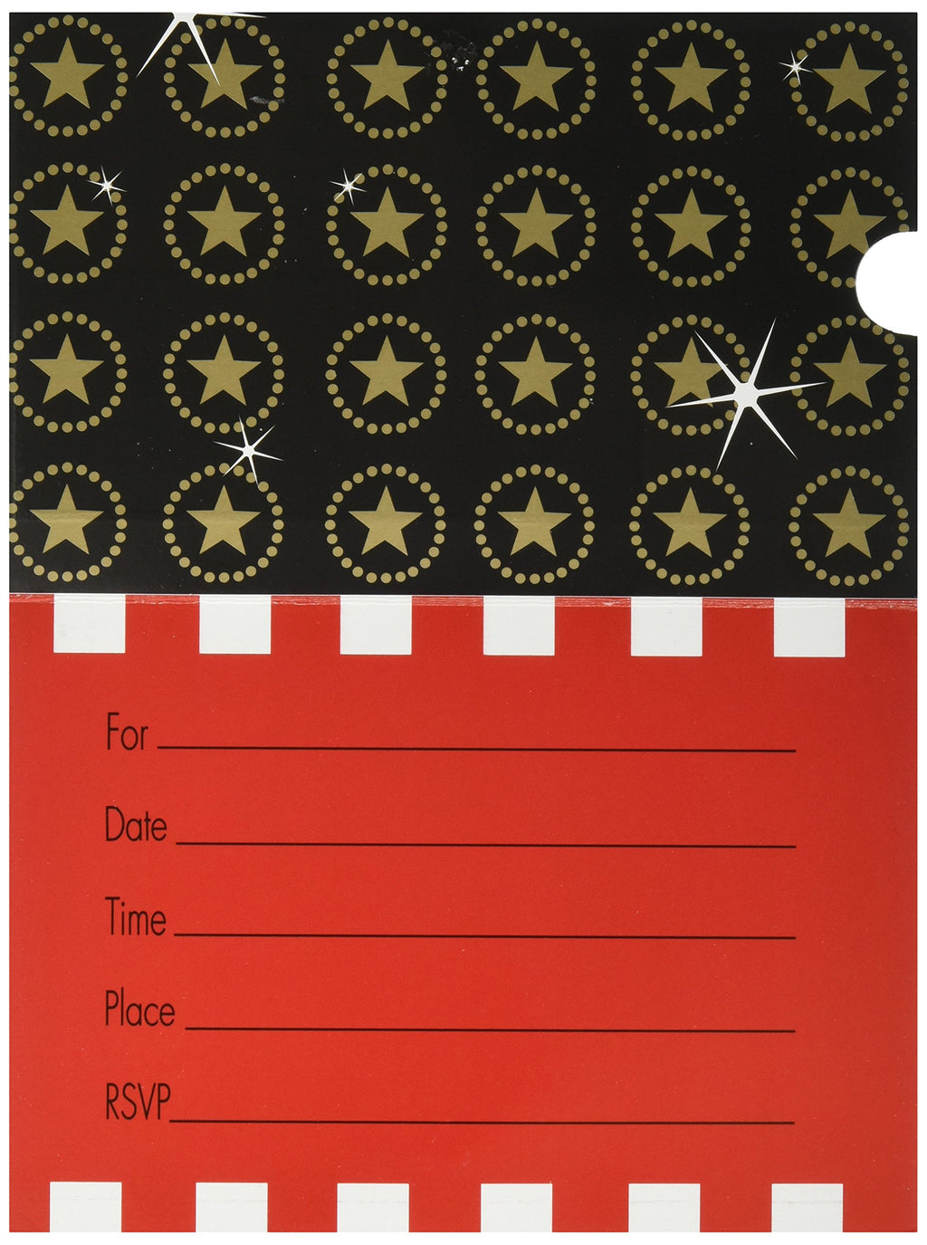 amscan Movie Ticket Party Invitation Card, 7" x 4", Pack of 8, Multicolor (499122)