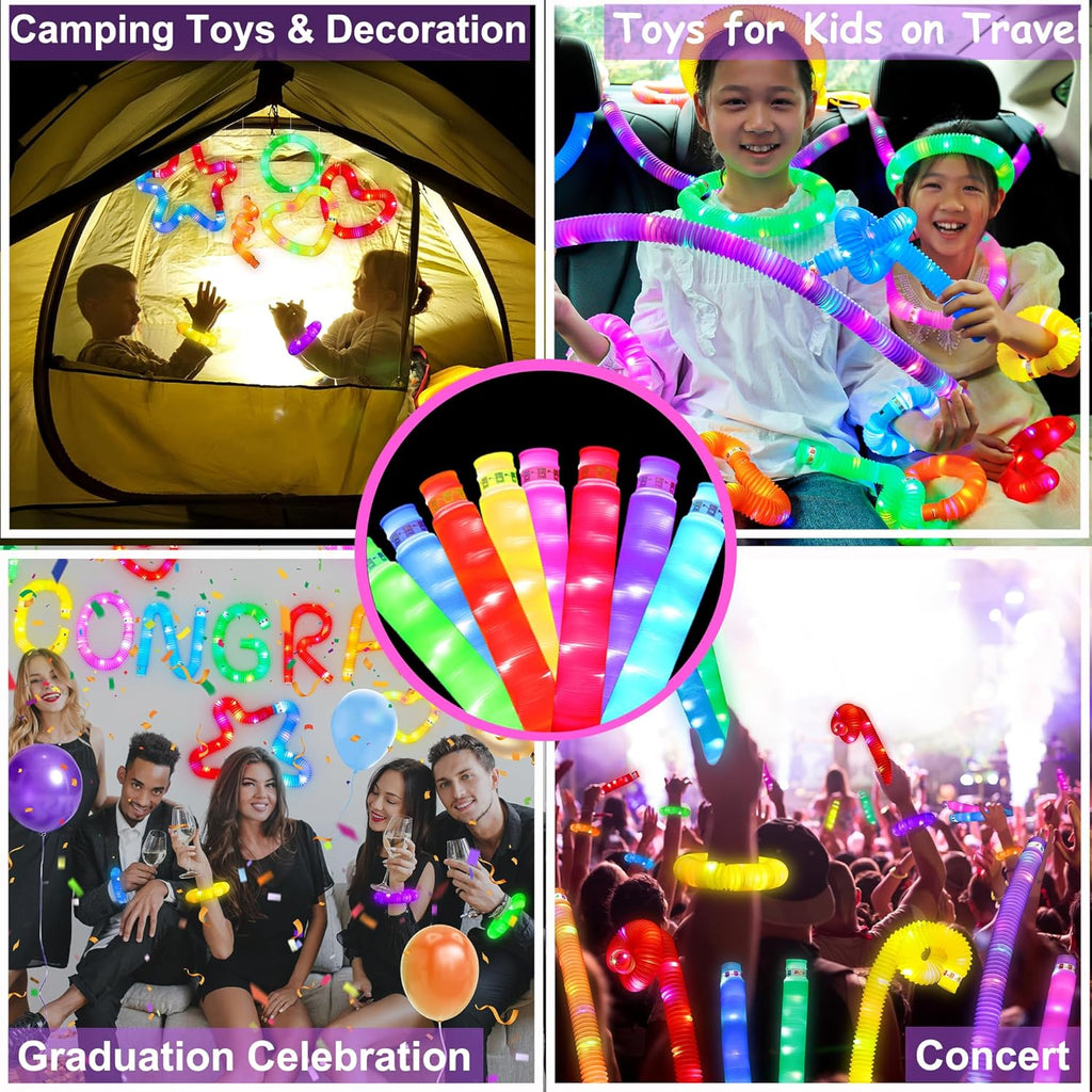 UrChoice Glow Sticks - 8PCS LED Pop Tubes for Parties | Glow Necklaces & Bracelets for Imaginative Play