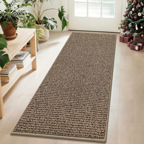 BEQHAUSE Indoor Door Mat - Non-Slip Washable Entryway Rug | 20"x32" & Hallway Runner 2'x6" - Taupe