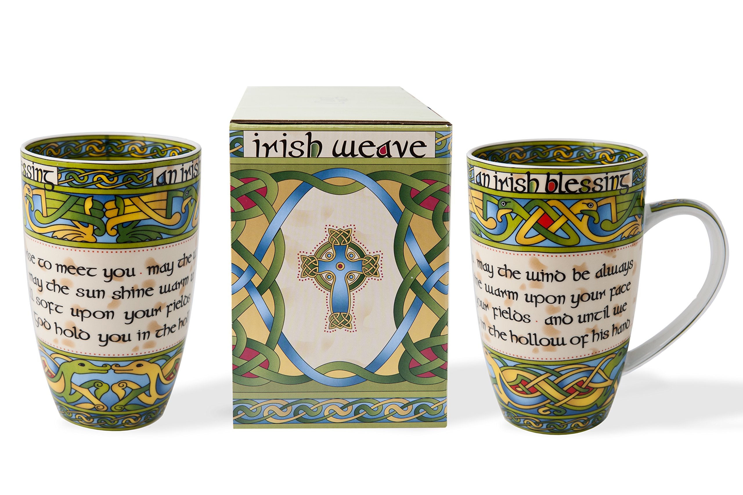 Royal Tara Irish Blessing Mug Set - Two Coordinating Mugs in Irish Gift Box