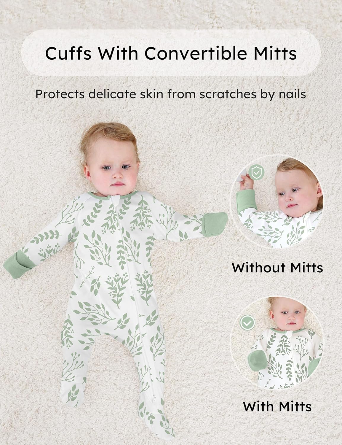 Yoofoss Organic Baby Sleep Sacks - 100% Cotton 3-Pack for 0-6 Months | Baby Clothes 3-Pack for 0-3 Months