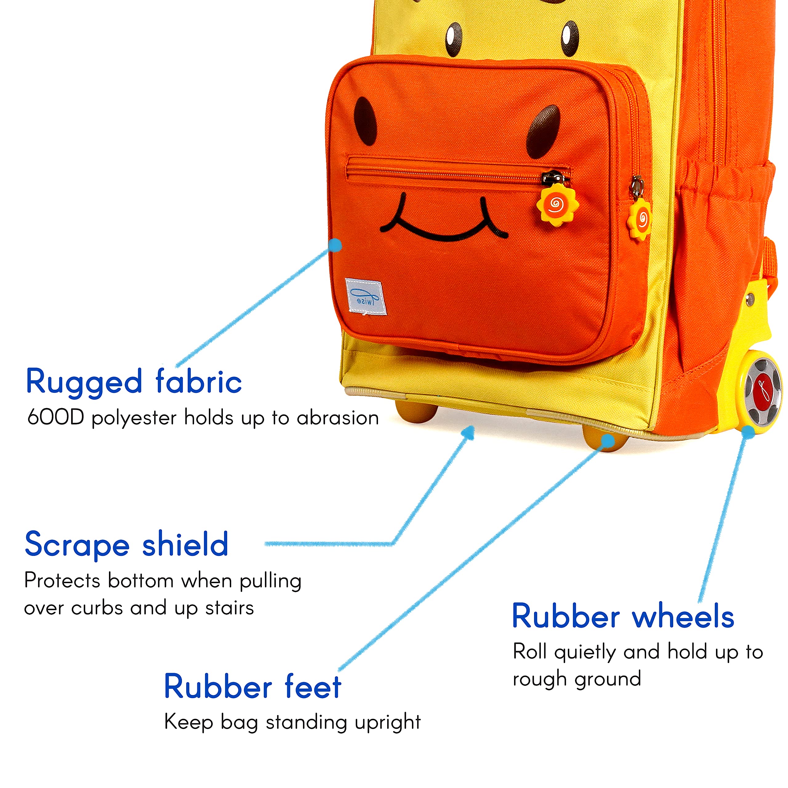 TWISE SIDE-KICK SCHOOL, TRAVEL ROLLING BACKPACK FOR KIDS AND TODDLERS (PUP)