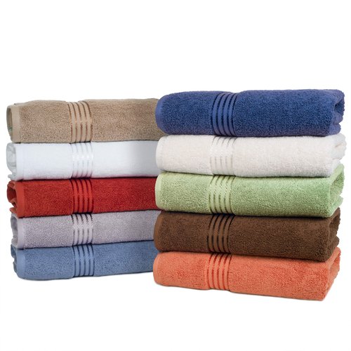 Lavish Home 6 Piece Towel Set - 625 GSM 100% Cotton Bathroom Accessories - 2 Bath Towels, 2 Hand Towels, and 2 Wash Cloths - Soft and Absorbent Bath Sheets for Shower, Gym, Dorm, and Spa (Taupe)