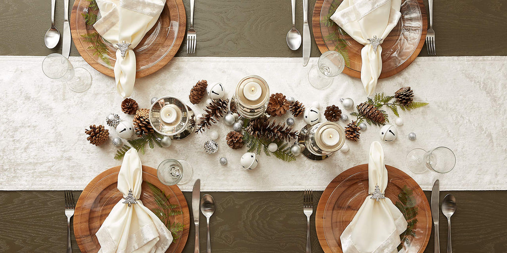 DII Velvet Collection Tabletop, Table Runner, 14x72, Cream