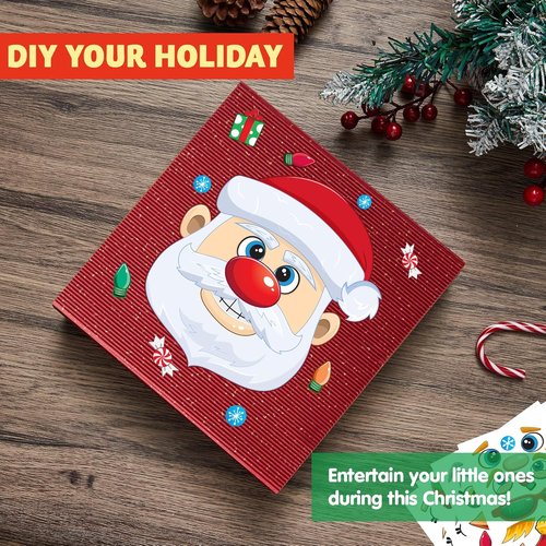 JOYIN Christmas Make-A-Face Stickers - 24 Pcs Mix and Match Character Sheets for Kids' Party Favors