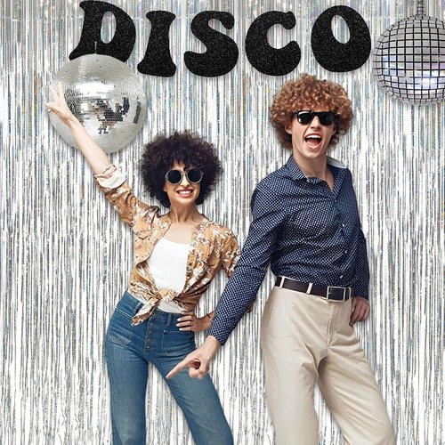 GREATRIL Silver Foil Fringe Tinsel Backdrop | Metallic Streamers for NYE, Prom & Parties - 2 Pack