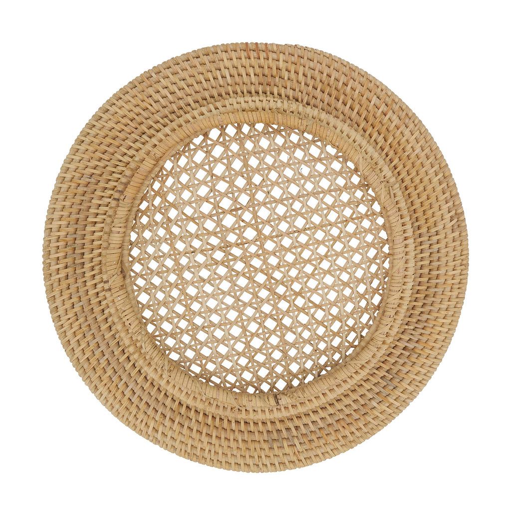 SARO LIFESTYLE Handmade Rattan Charger Plates (Set of 4)