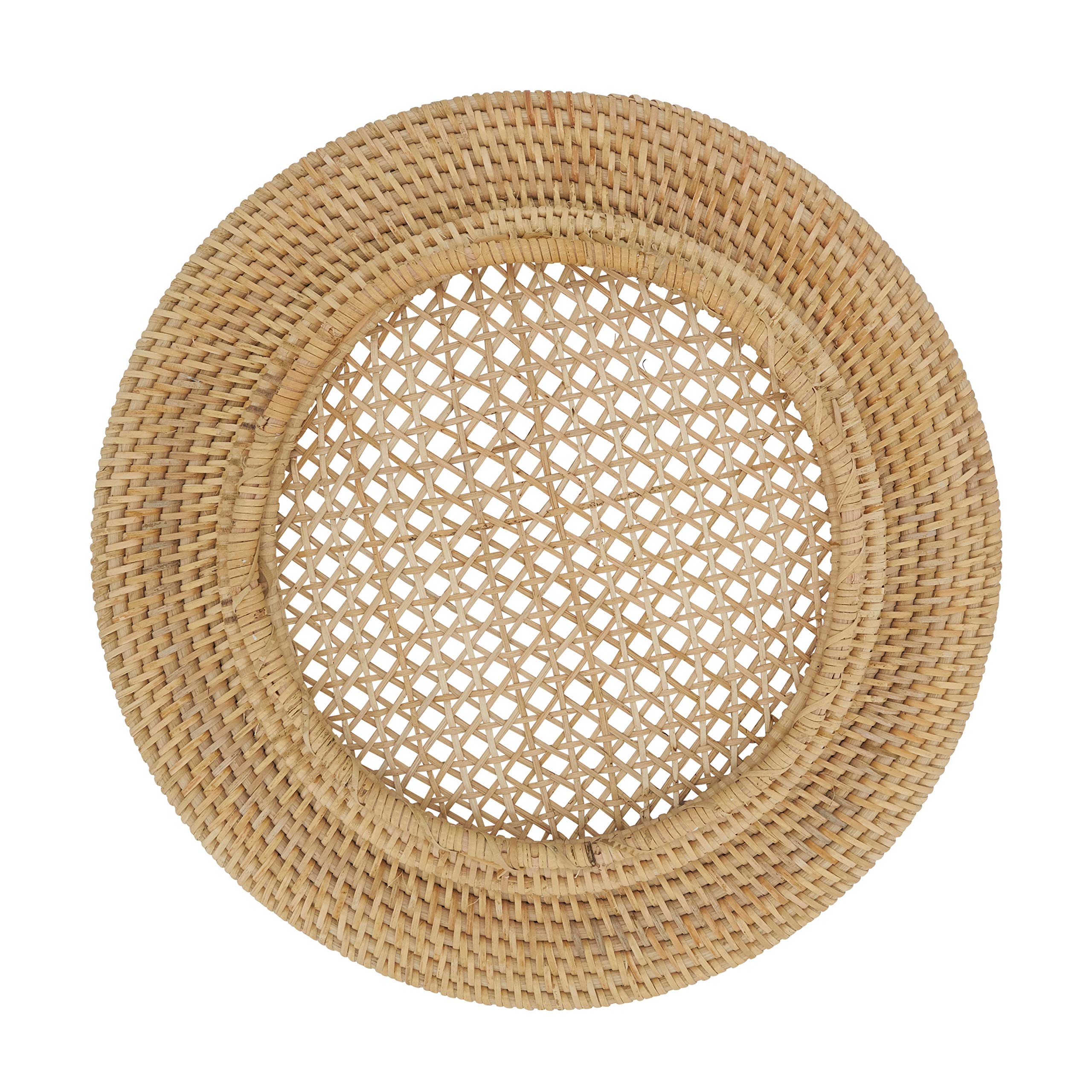SARO LIFESTYLE Handmade Rattan Charger Plates (Set of 4)