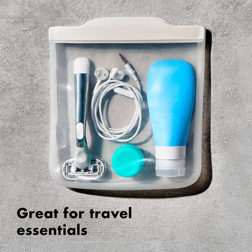 OXO Good Grips Silicone Reusable Bags – 4 Piece Starter Set - Oat/Lagoon