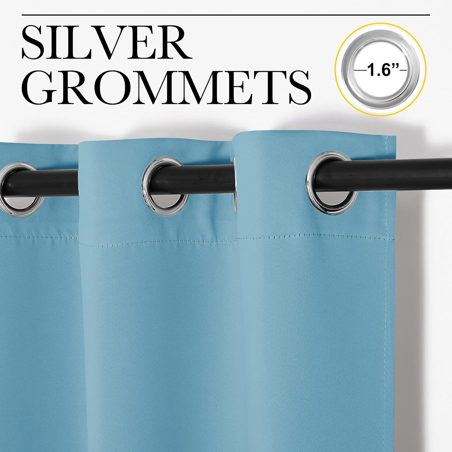 NICETOWN Teal Blue Blackout Curtains - 96-Inch Thermal Insulated Drapes for Large Windows | 2 Panels, 55" Wide