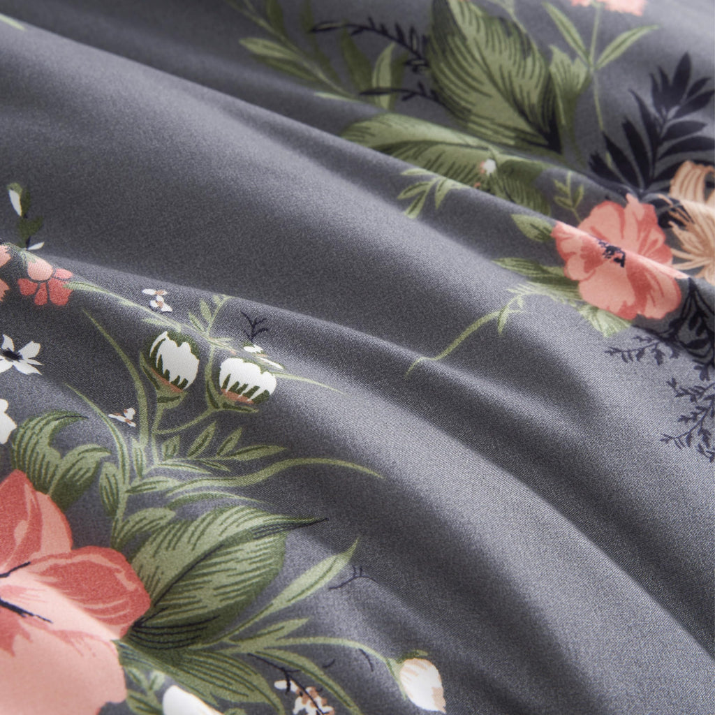 Lucky Brand Cali Bouquet Floral Dark Grey Duvet Cover Set - Twin/Twin XL Size - 2 Piece Luxurious Bedding Ensemble