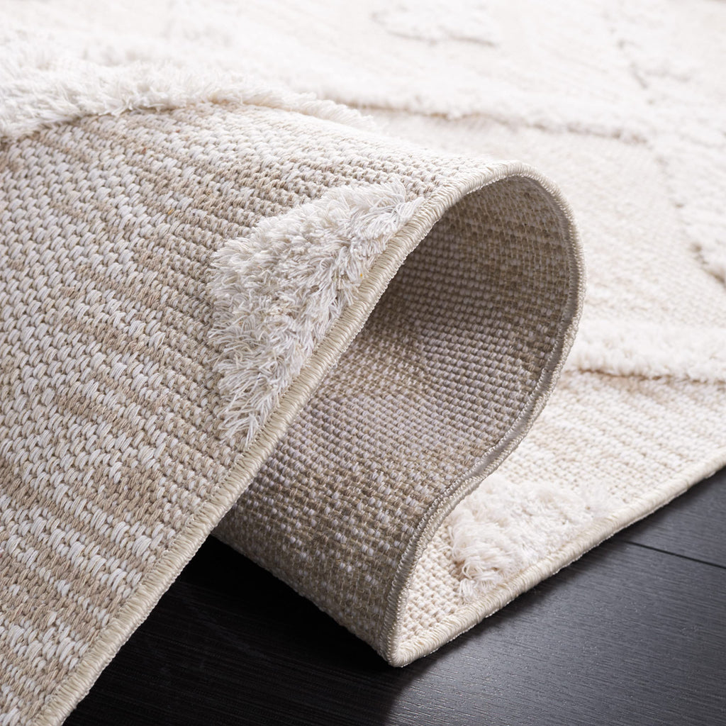 SAFAVIEH Augustine Collection Runner Rug - 2' x 9', Beige & Ivory, Moroccan Trellis Boho Rustic Fringe Design, Non-Shedding & Easy Care, Ideal for High Traffic Areas in Living Room, Bedroom (AGT730B)