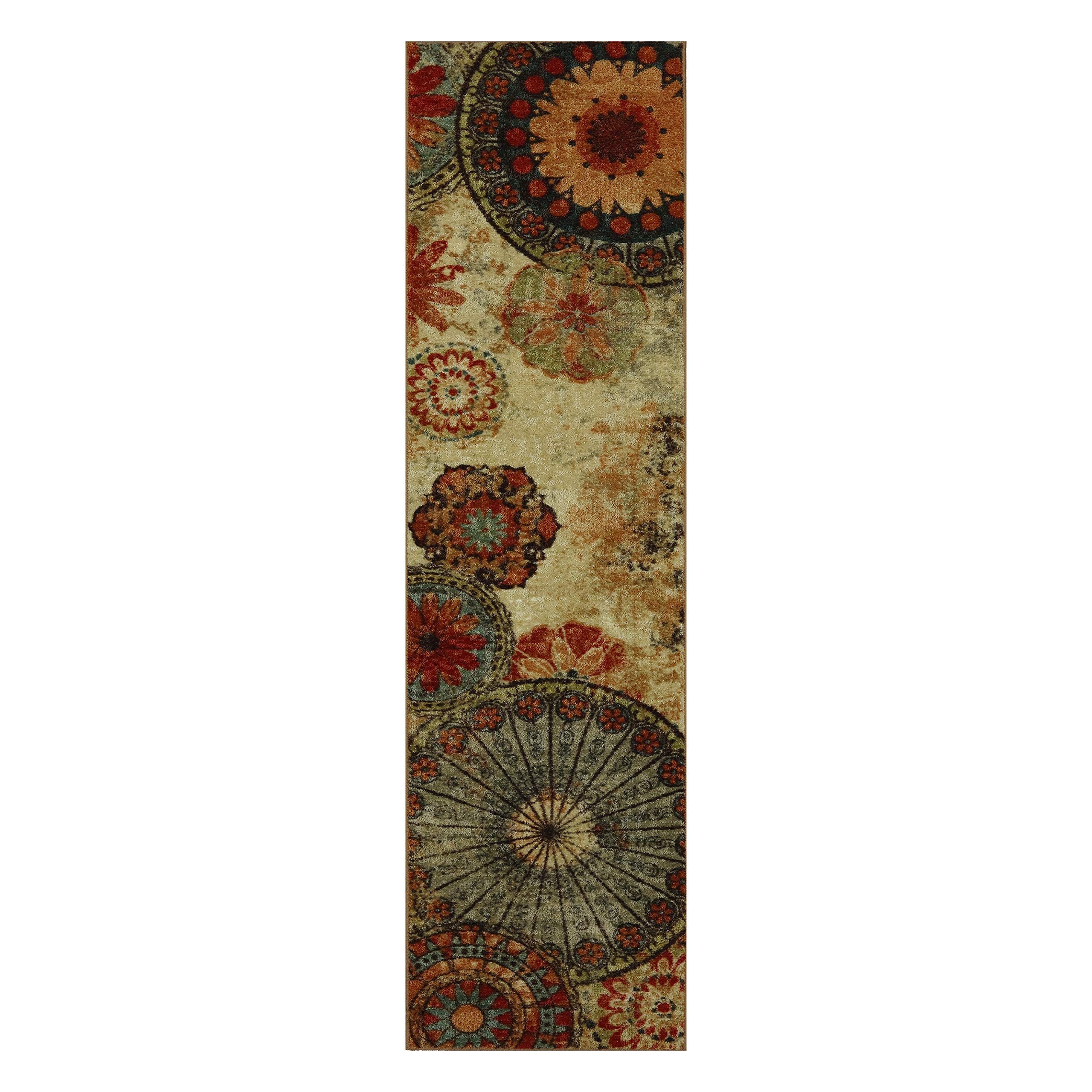 Mohawk Home Caravan Ornamental Floral Medallion 1' 8" x 2' 10" Area Rug - Orange - Perfect for Living Room, Dining Room, Office