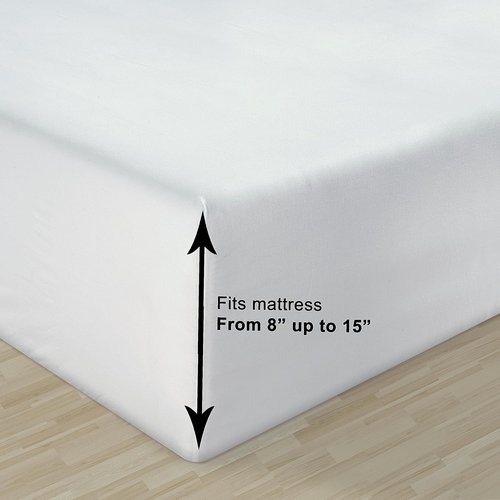 LANE LINEN 100% Organic Cotton Twin XL Sheet Set - Ultra Soft 3-Piece White Percale Bedding, Fits Mattresses Up to 15" Deep