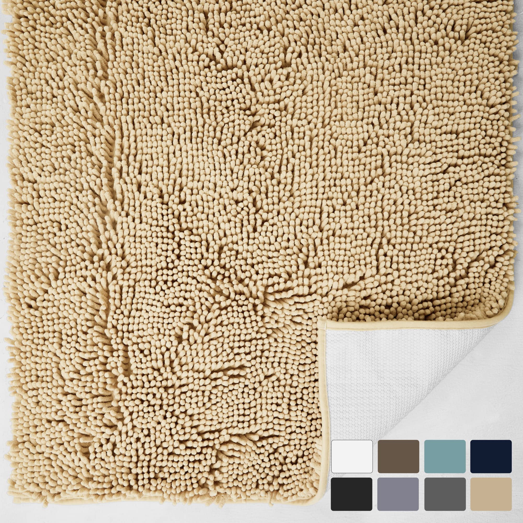Deconovo Bath Mat 44x24 Inch Non-Slip, Ultra Absorbent, Machine Washable Microfiber Rug for Bathroom Floor, Hotel & Home Use – Oeko-TEX Certified, Quick Dry, Soft Plush Feel Red