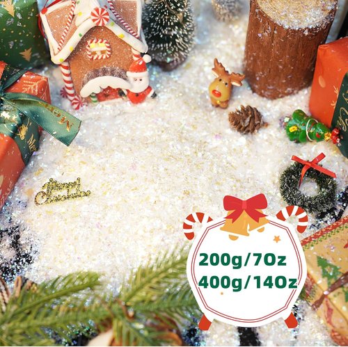 Christmas Twinkles Snow Fake | 200g Sparkling Artificial Snow Powder for Holiday Decorations