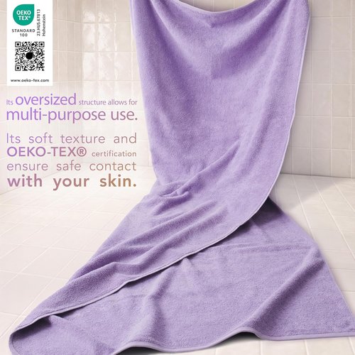 Cotton Paradise 100% Cotton 40x80 Oversized Bath Sheet, Extra Large Turkish Bath Towels for Bathroom, Lilac Bathsheet