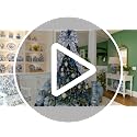 Extra Large Blue and White Christmas Bow Tree Topper 47 x 20 Inches - Elegant Holiday Decor