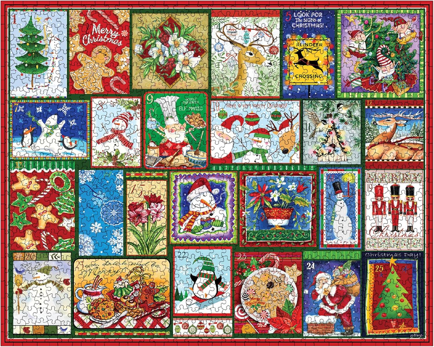 White Mountain 1000 Piece Jigsaw Puzzle - Winter Holiday Design for Adults & Teens | 24"x30" Large Pieces