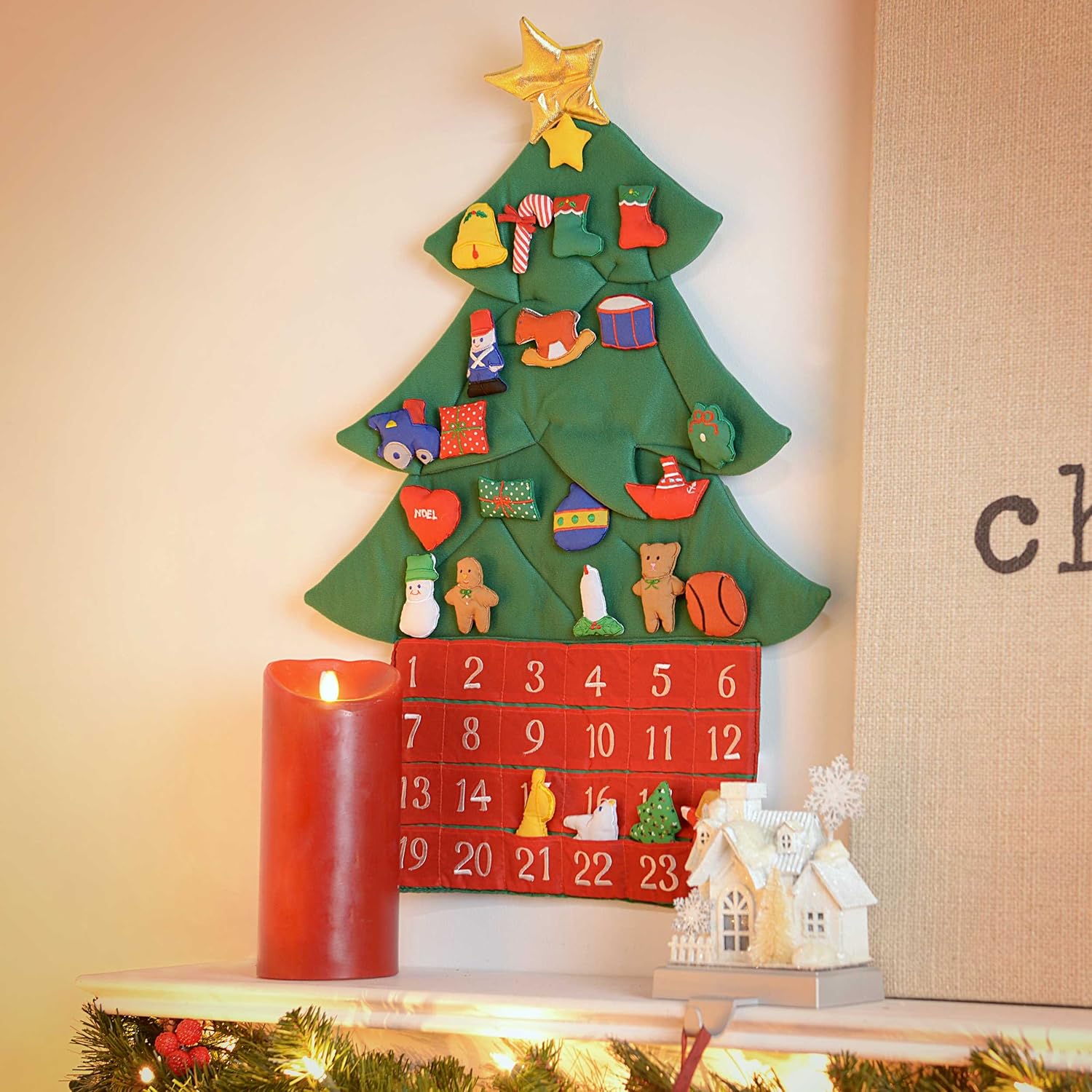 Regine Switzerland Fabric Advent Calendar - Festive Oh Christmas Tree Design | Perfect Holiday Decor