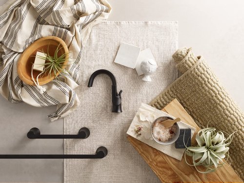 Moen Doux Matte Black Bathroom Towel, Hand Towel Bar, YB0286BL
