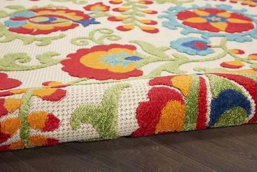Nourison Home Aloha Multicolor 2'3" x 10' Area Rug - Easy Clean, Non Shedding, Bed Room, Living Room, Dining Room, Kitchen (10' Runner)