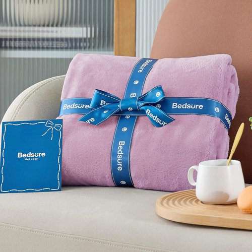 Bedsure GentleSoft Fleece Throw Blanket - XL Light Purple Plush & Cozy 300GSM for Bed, Sofa, Travel | 50x70 Inches