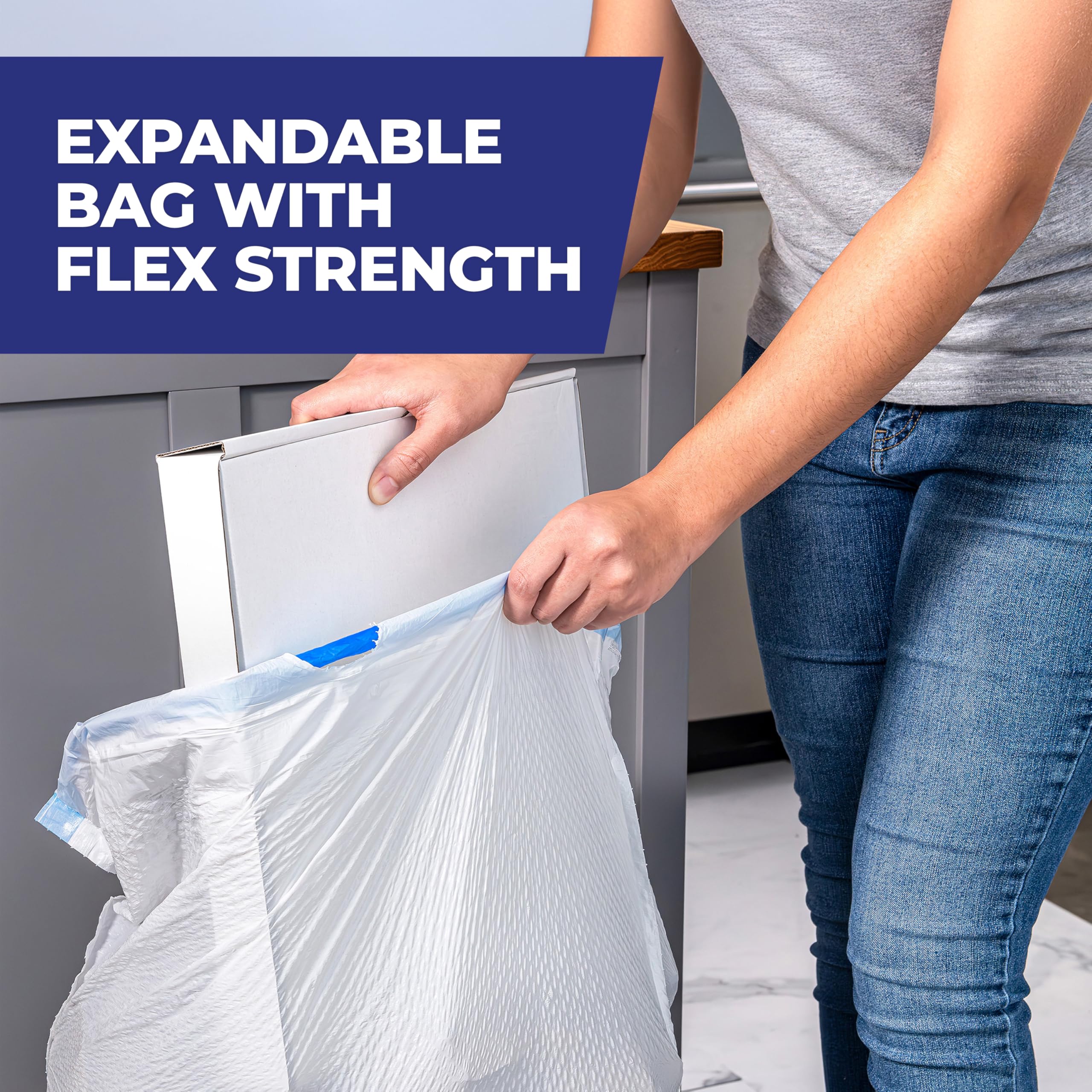 Hefty Ultra Strong 13 Gallon Trash Bags, Tall Kitchen Trash Bags 13 Gallon Size, Drawstring Closure, Continuous Odor Control, White, Lavender and Sweet Vanilla Scent, 80 Bags