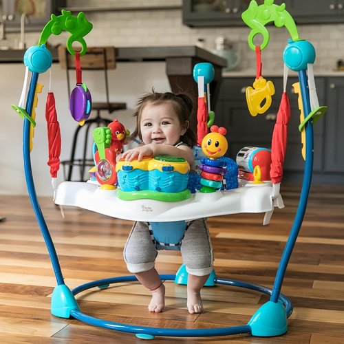 Baby Einstein Neighborhood Symphony Activity Jumper - Engaging Infant Entertainer with Lights & Melodies | For Ages 6 Months+, Max Weight 25 lbs.