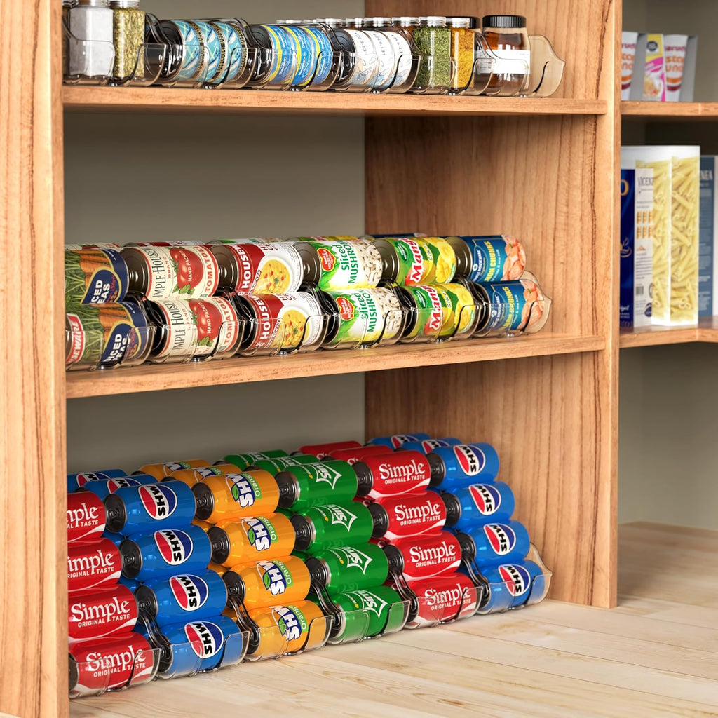 Simple Houseware Soda Can Organizer - Clear Dispenser for Refrigerator or Pantry Storage