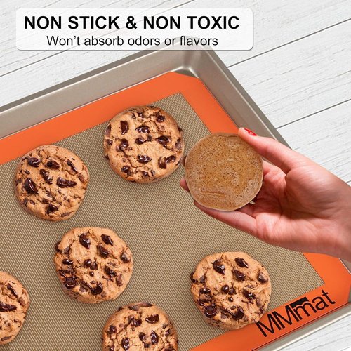 Best German Silicone Baking Mat - Non-Stick, Non-Slip Reusable Oven Liner | Set of 2 Half Sheet Mats