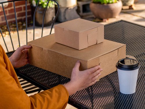 Southern Champion Tray 0949K Kraft Paperboard Non Window Lock Corner Bakery Box, 9" Length x 5" Width x 4" Height (Case of 250)